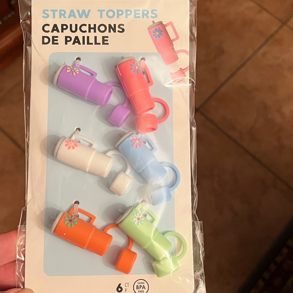 Straw Toppers - Multi Color (6 Pack) - Picture 5 of 5